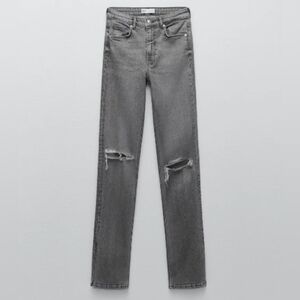 New Without Tags Zara Size 10 High Waisted Jeans With Side Vents At Hem